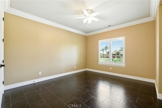 13611 Francisco Dr, Hanford, CA 93230 - empty room featuring ceiling fan and crown molding