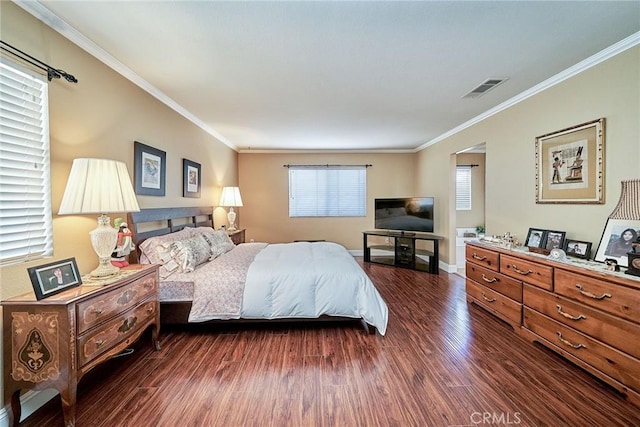 11853 Saybrook Dr, Rancho Cucamonga, CA 91730 - bedroom with ornamental molding and dark wood-type flooring