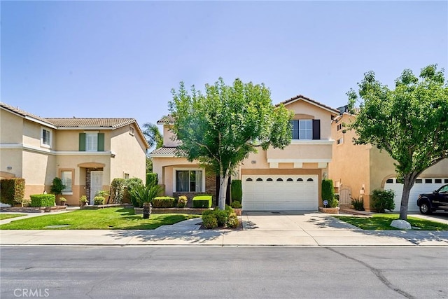 11853 Saybrook Dr, Rancho Cucamonga, CA 91730 - view of front of house with concrete driveway, stucco siding, a garage, and a tile roof