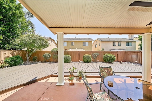 11853 Saybrook Dr, Rancho Cucamonga, CA 91730 - wooden terrace with a fenced backyard and a patio
