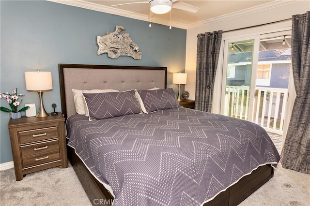 2414 Niagara Way, Costa Mesa, CA 92626 - carpeted bedroom featuring ornamental molding and access to exterior