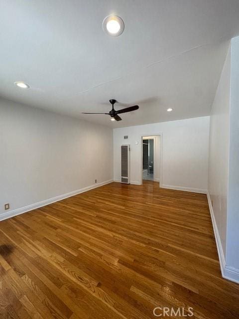 438 Cedar Ave Unit 6, Long Beach, CA 90802 - spare room featuring a ceiling fan, wood finished floors, recessed lighting, and a heating unit