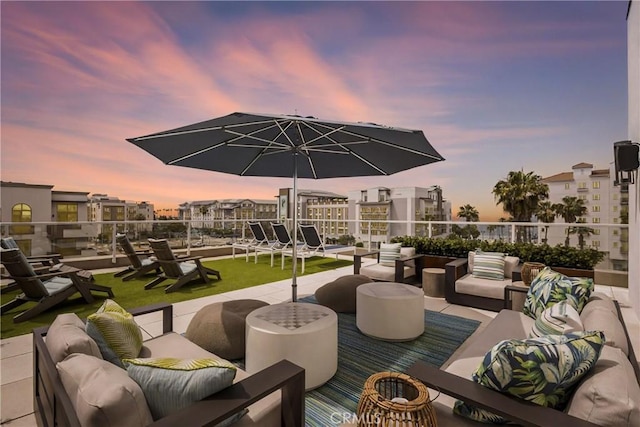 355 N Cleveland St Unit 211, Oceanside, CA 92054 - patio terrace at dusk with an outdoor hangout area