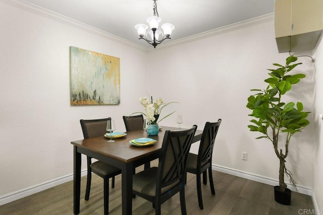 9959 Azuaga St Unit 105, San Diego, CA 92129 - dining space featuring a chandelier, wood finished floors, and ornamental molding