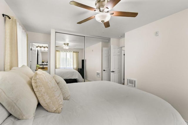 9959 Azuaga St Unit 105, San Diego, CA 92129 - bedroom with a ceiling fan and a closet