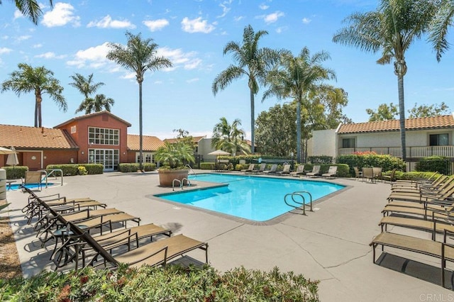 9959 Azuaga St Unit 105, San Diego, CA 92129 - community pool with a patio