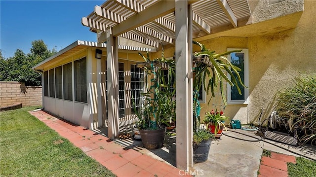 25961 Brookmere Ave, Loma Linda, CA 92354 - view of patio with a sunroom and a pergola
