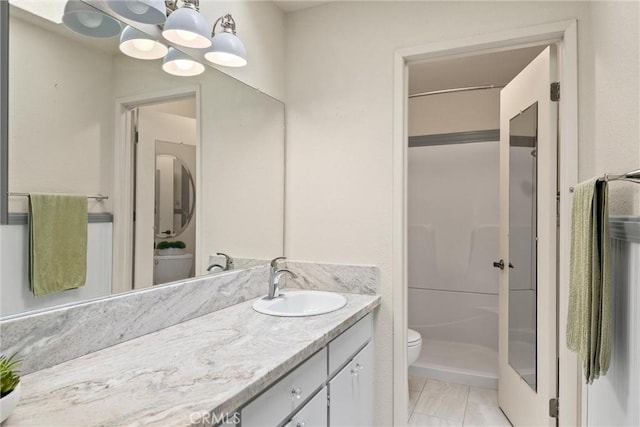 520 Wilshire Ct, Chico, CA 95973 - full bath with a chandelier, vanity, and a shower