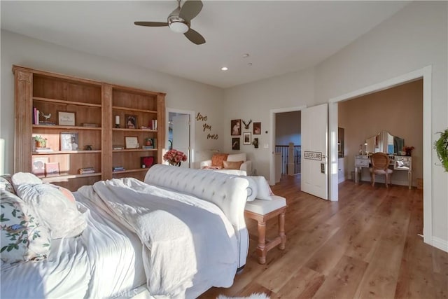 2424 Gird Rd, Fallbrook, CA 92028 - bedroom featuring light wood-style floors and a ceiling fan