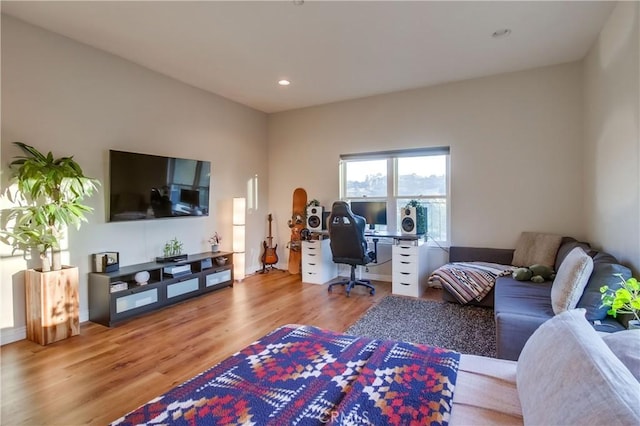 2424 Gird Rd, Fallbrook, CA 92028 - living area featuring wood finished floors and recessed lighting