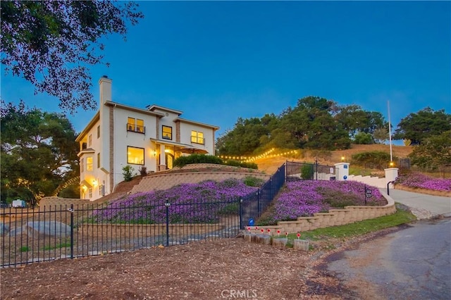2424 Gird Rd, Fallbrook, CA 92028 - mediterranean / spanish home featuring a chimney and stucco siding