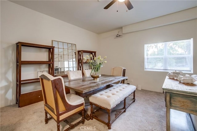 2424 Gird Rd, Fallbrook, CA 92028 - dining area with light colored carpet and ceiling fan