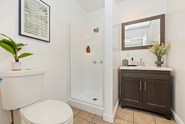 3900 Florence, Bell, CA 90201 - bathroom featuring a shower stall, vanity, and tile patterned floors