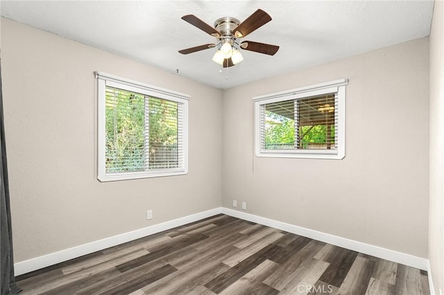 1131 Stewart Ave, Chico, CA 95926 - unfurnished room with dark wood finished floors and ceiling fan