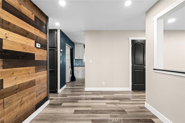 1131 Stewart Ave, Chico, CA 95926 - hall with recessed lighting, wood finished floors, and washer / dryer