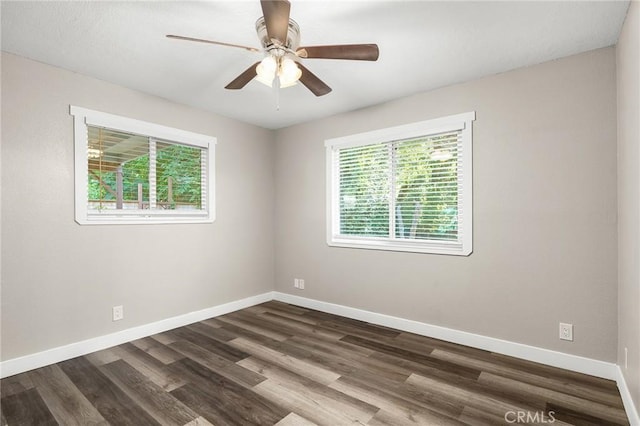 1131 Stewart Ave, Chico, CA 95926 - unfurnished room with dark wood finished floors and ceiling fan