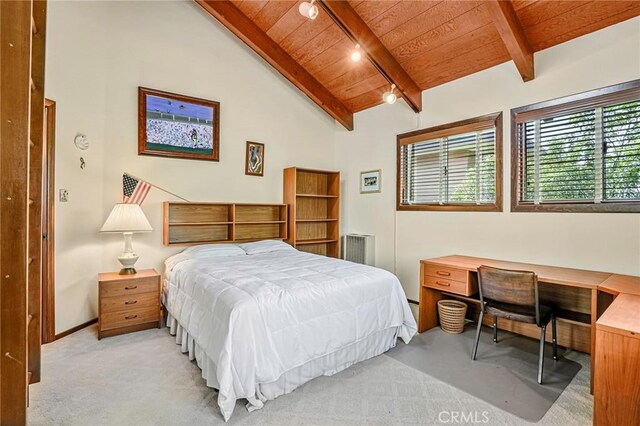1323 Silvius Ave, San Pedro, CA 90731 - bedroom with wood ceiling and carpet floors