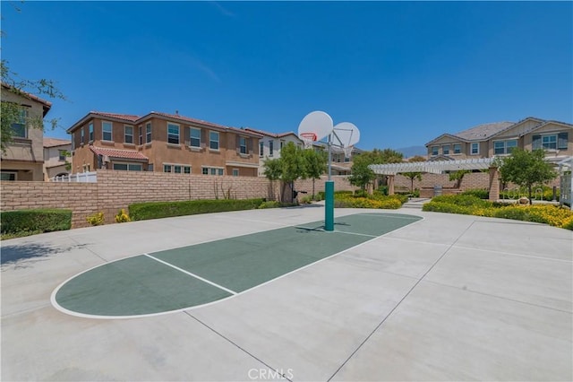 1504 Granada Rd, Upland, CA 91786 - view of sport court featuring a residential view, community basketball court, and a pergola