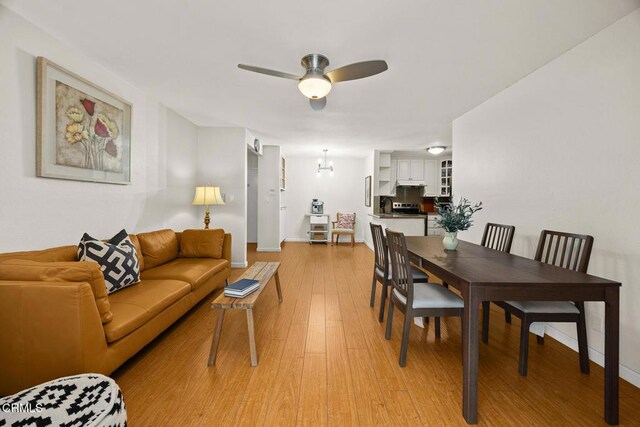 360 S Euclid Ave Unit 124, Pasadena, CA 91101 - living room featuring ceiling fan and light wood-style flooring