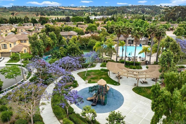 3651 Summit Trail Ct, Carlsbad, CA 92010 - aerial view of residential area featuring a pool