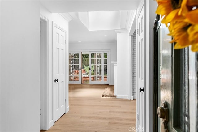 2610 Via Pacheco, Palos Verdes Estates, CA 90274 - hall with light wood finished floors, a raised ceiling, and recessed lighting