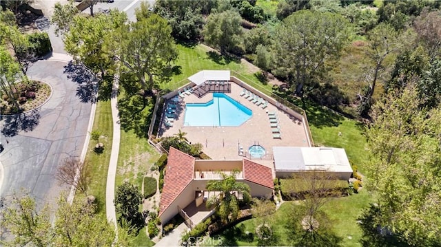 532 Riviera Ct, Fullerton, CA 92835 - view from above of property with a pool