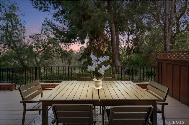 532 Riviera Ct, Fullerton, CA 92835 - deck at dusk with outdoor dining area