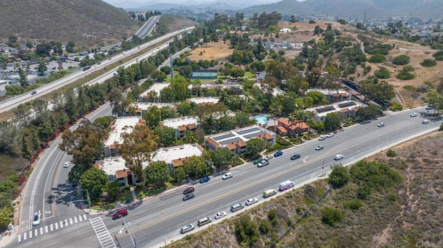 13323 Rancho Penasquitos Blvd Unit D206, San Diego, CA 92129 - aerial view of property's location featuring a major roadway and a mountain backdrop