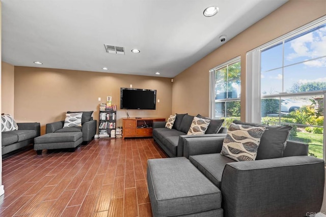 13323 Rancho Penasquitos Blvd Unit D206, San Diego, CA 92129 - living room with recessed lighting and wood finished floors