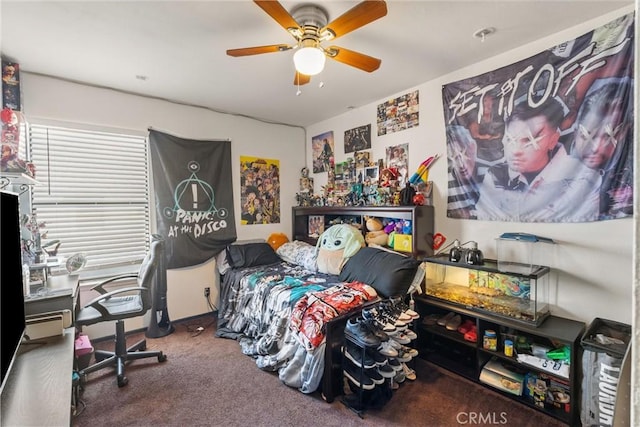 9765 Alburtis Ave Unit 143, Santa Fe Springs, CA 90670 - bedroom with carpet flooring and a ceiling fan