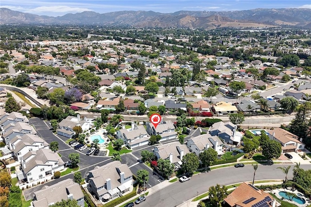 2756 Lemon Dr, Simi Valley, CA 93063 - aerial overview of property's location featuring a mountain backdrop and nearby suburban area