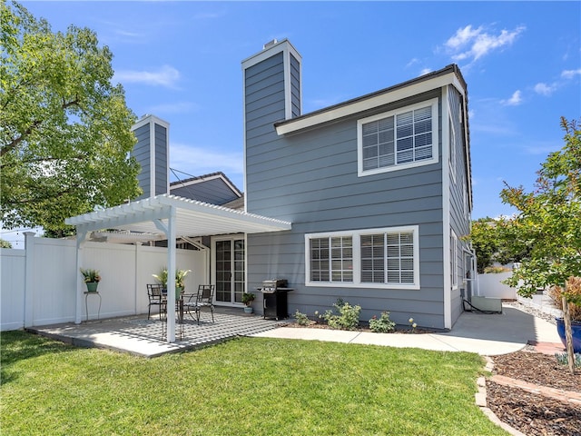 2756 Lemon Dr, Simi Valley, CA 93063 - rear view of house with a chimney, a patio, and a pergola