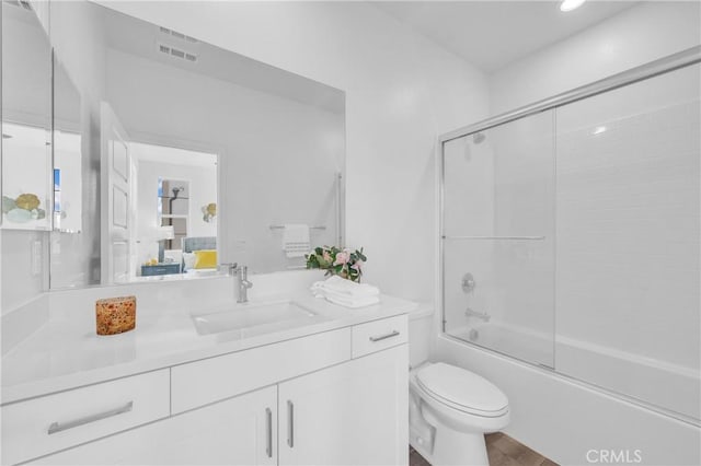 208 Harringay, Irvine, CA 92618 - full bathroom featuring vanity, enclosed tub / shower combo, and recessed lighting