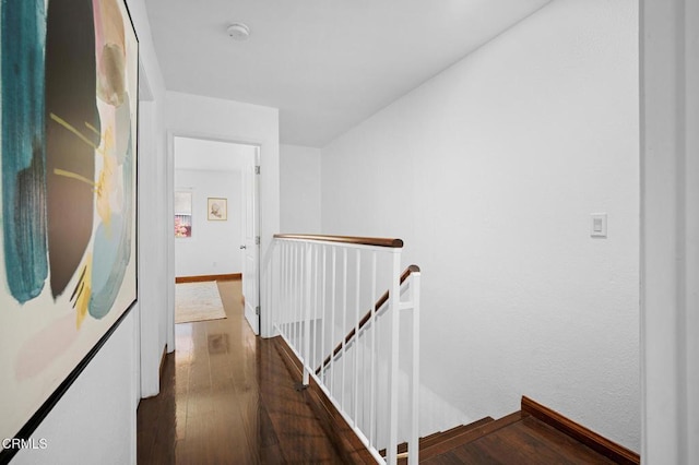 5036 Echo St Unit 37, Los Angeles, CA 90042 - corridor with an upstairs landing and dark wood-style floors