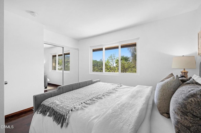 5036 Echo St Unit 37, Los Angeles, CA 90042 - bedroom featuring dark wood-style flooring and a closet