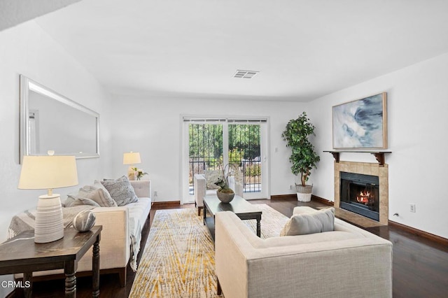 5036 Echo St Unit 37, Los Angeles, CA 90042 - living area featuring wood finished floors and a fireplace