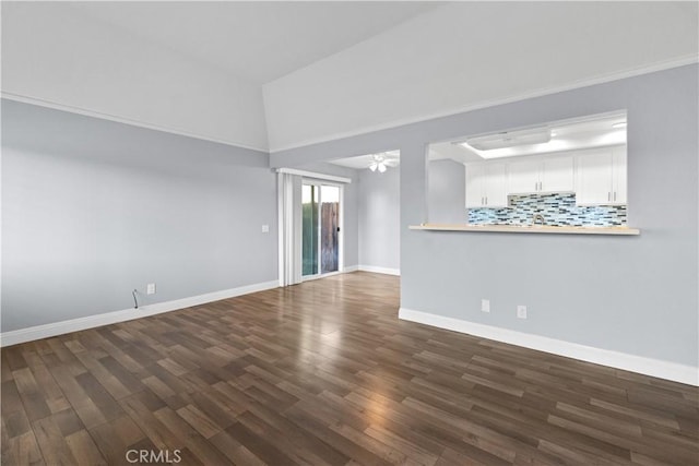 1477 Clemson Way, Riverside, CA 92507 - unfurnished living room with dark wood-style flooring and a ceiling fan