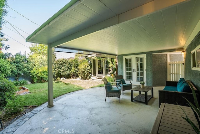 406 University Ave, Burbank, CA 91504 - view of patio / terrace featuring french doors and an outdoor living space