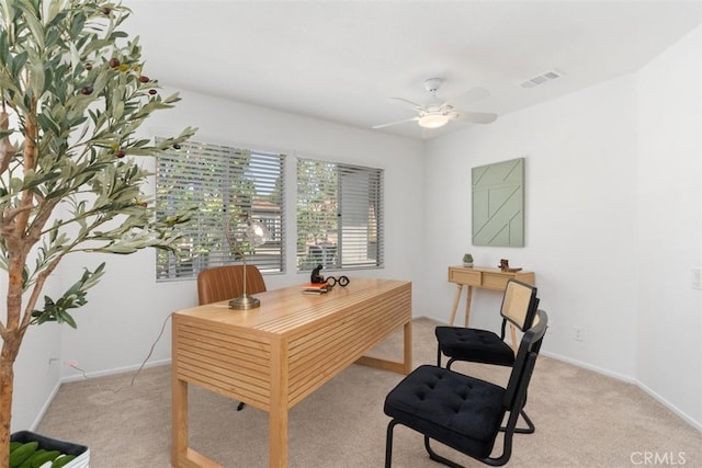 54 Hawaii Dr, Aliso Viejo, CA 92656 - home office featuring a ceiling fan and light colored carpet