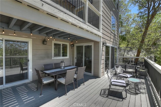 394 Emerald Dr, Lake Arrowhead, CA 92352 - deck with outdoor dining space