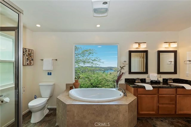394 Emerald Dr, Lake Arrowhead, CA 92352 - full bath featuring double vanity and a bath