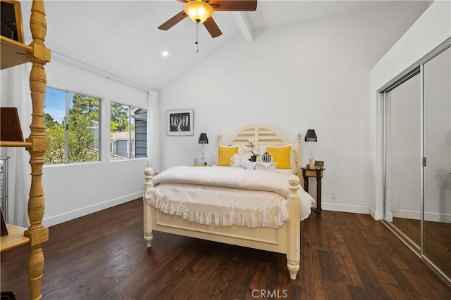 273 Haverfield Unit 156, Newport Beach, CA 92660 - bedroom with wood finished floors, recessed lighting, ceiling fan, and a closet