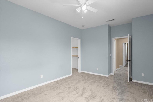 15809 Concord Rdg, San Diego, CA 92127 - unfurnished bedroom with carpet flooring, a walk in closet, ceiling fan, and a closet