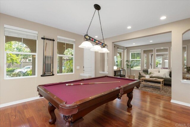 15809 Concord Rdg, San Diego, CA 92127 - recreation room with wood finished floors, billiards, and recessed lighting