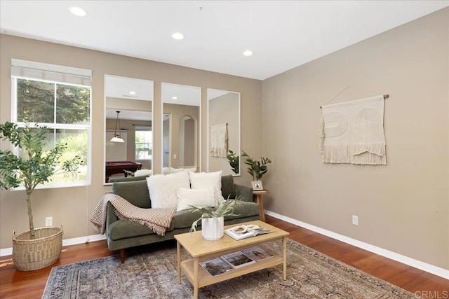 15809 Concord Rdg, San Diego, CA 92127 - living room featuring wood finished floors, recessed lighting, and billiards table