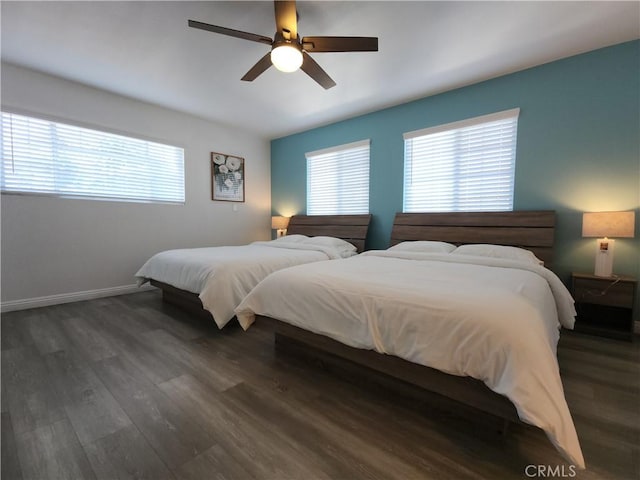 1150 W Santa Clara Ave, Santa Ana, CA 92706 - bedroom with multiple windows, wood finished floors, and a ceiling fan
