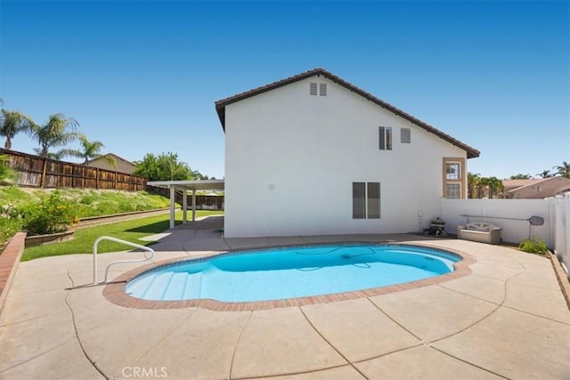 5444 Broderick Ct, Hemet, CA 92544 - view of pool with a patio and a fenced backyard