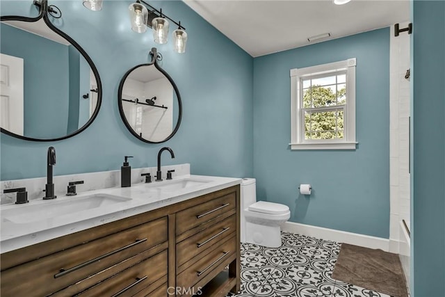 19072 Redbud Rd, Hidden Valley Lake, CA 95467 - bathroom with double vanity, tile patterned flooring, and shower / tub combination