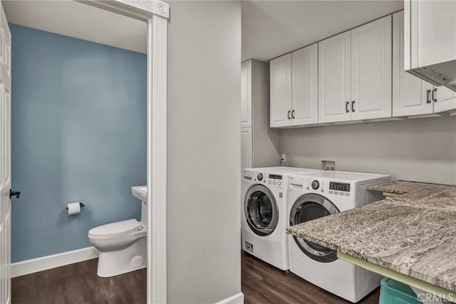 19072 Redbud Rd, Hidden Valley Lake, CA 95467 - laundry room featuring washer and dryer and dark wood finished floors