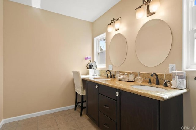 6038 Bradford St, San Diego, CA 92115 - bathroom with double vanity and tile patterned floors
